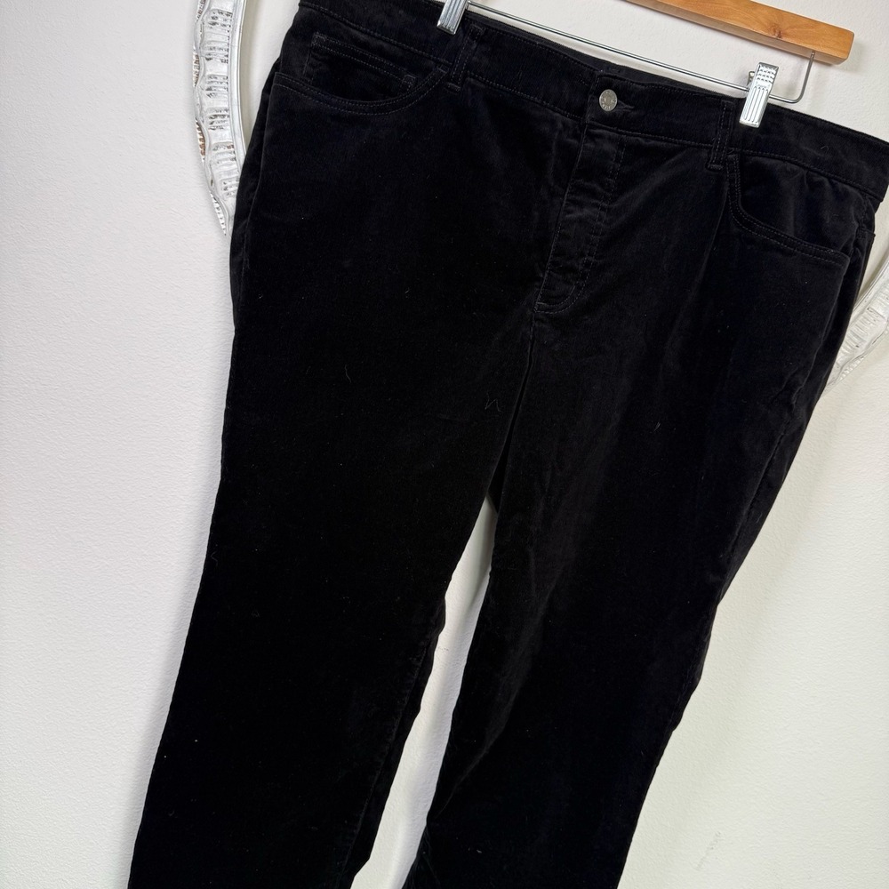 Chaps Ralph‎ Lauren 18W 40 High Rise Black Velvet Pants Straight Leg 5 Pocket